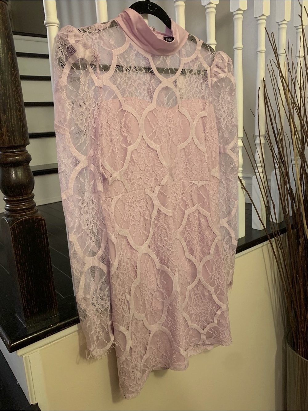 Ina Lace Long Sleeve Dress in Light Purple